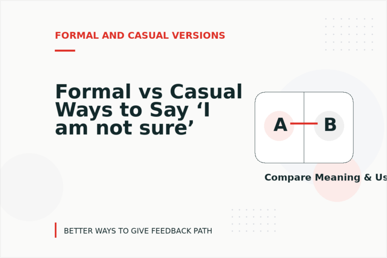 Formal vs Casual Ways to Say ‘I am not sure’